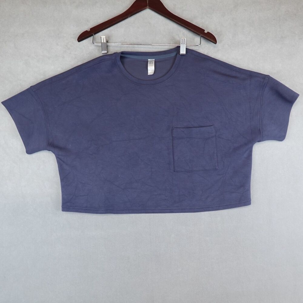 Spanx AirEssentials Cropped Pocket Tee Blue Women 1X